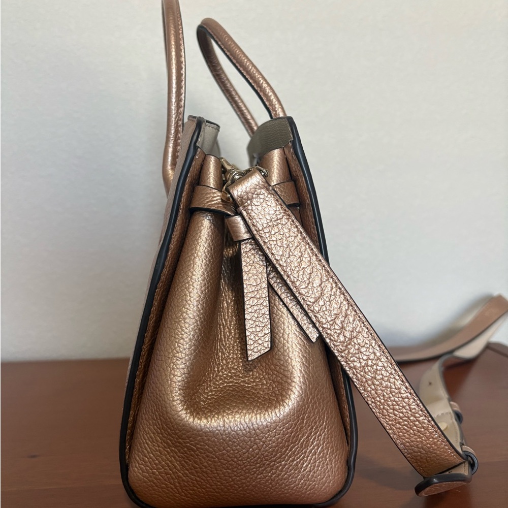 Kate Spade Metallic Rose Gold Pebbled Leather Satchel - Picture 6 of 12